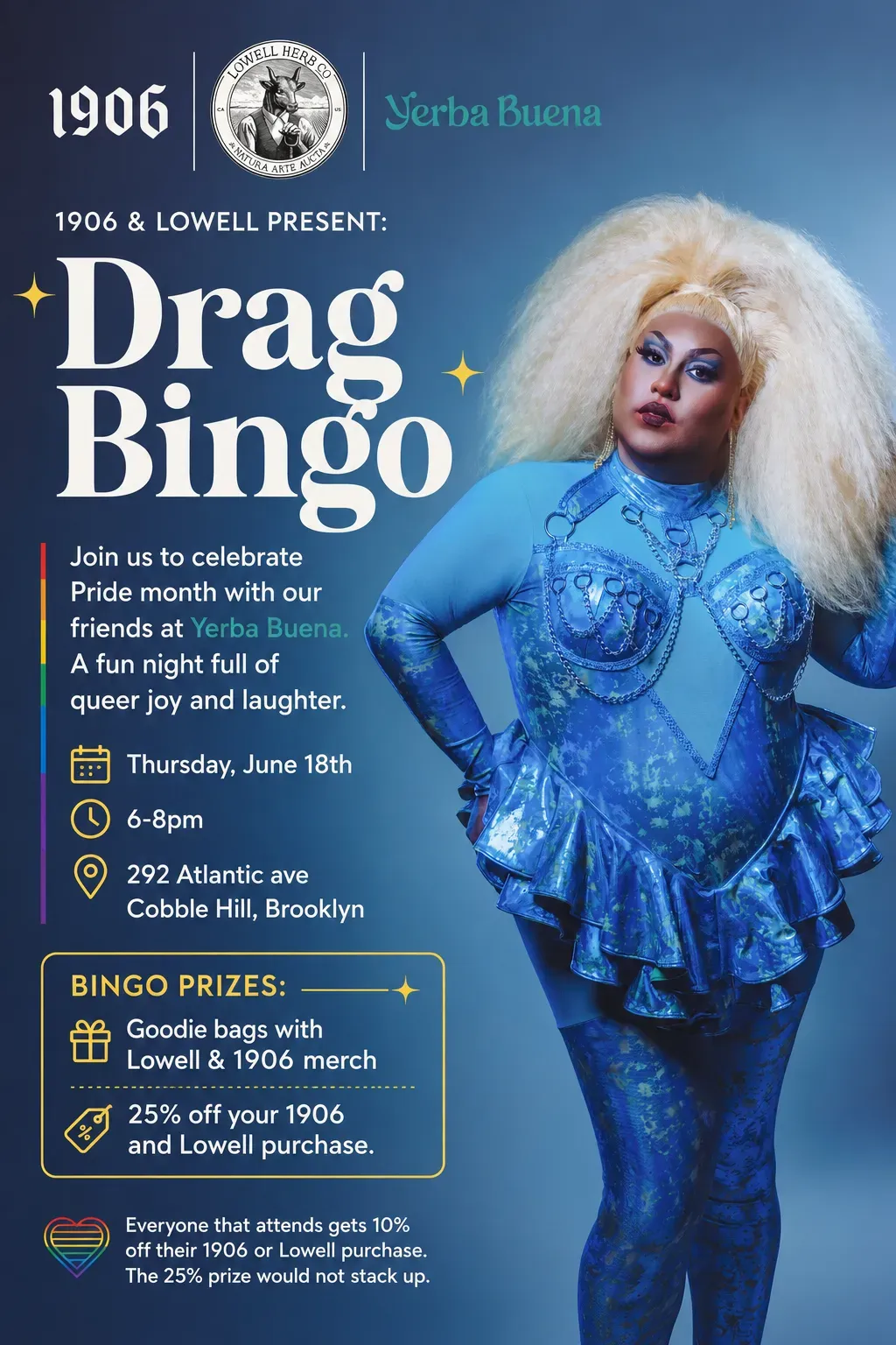 1906 & Lowell present: Drag Bingo - Yerba Buena Brooklyn cannabis event