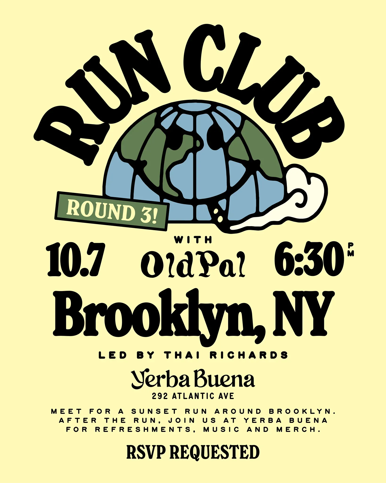 Old Pal Outdoors - Run Club "Round 3" - Yerba Buena Brooklyn cannabis event